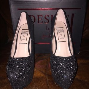 Jeweled platform heels